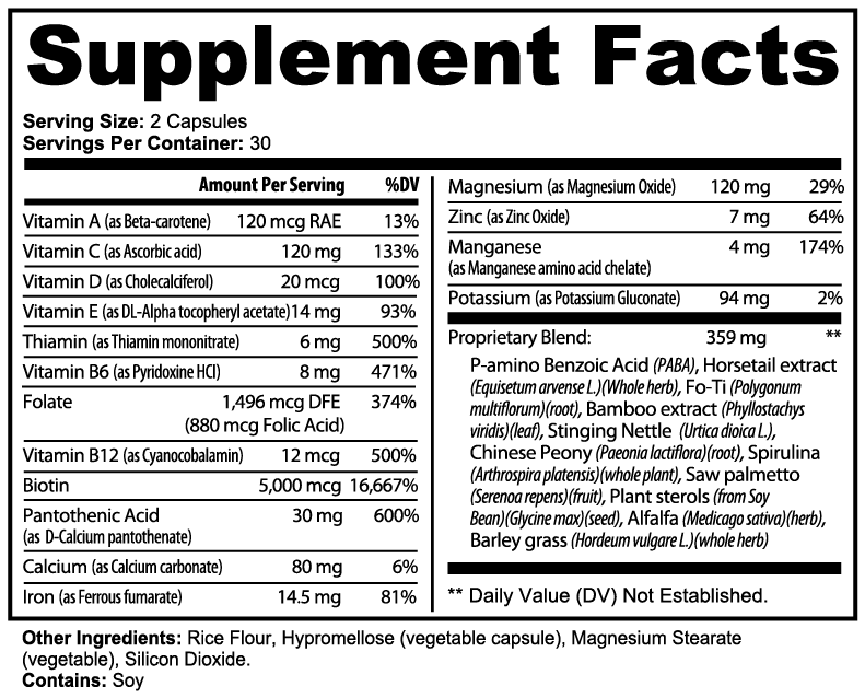 SH Glow & Renew (Hair, Skin & Nails Essentials) - Supplement Facts