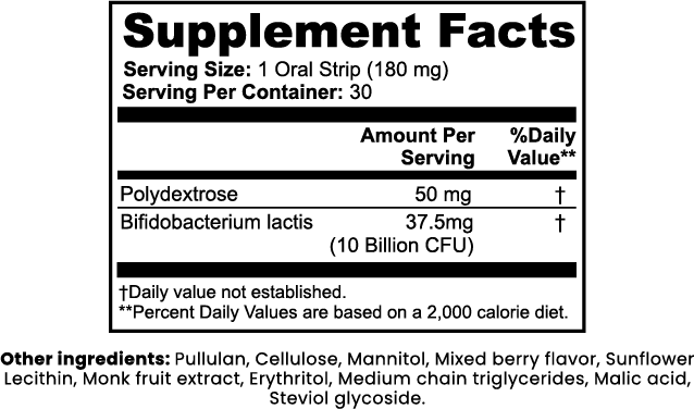 SH Metabo Strip | 10 Billion CFU Probiotic + Prebiotic Gut Health Oral Strips - 30 Day Supply