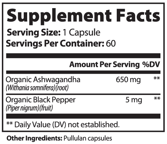 Organic Ashwagandha for Stress & Sleep - SH Calm Mind 2-Pack | 650mg, 120 Capsules