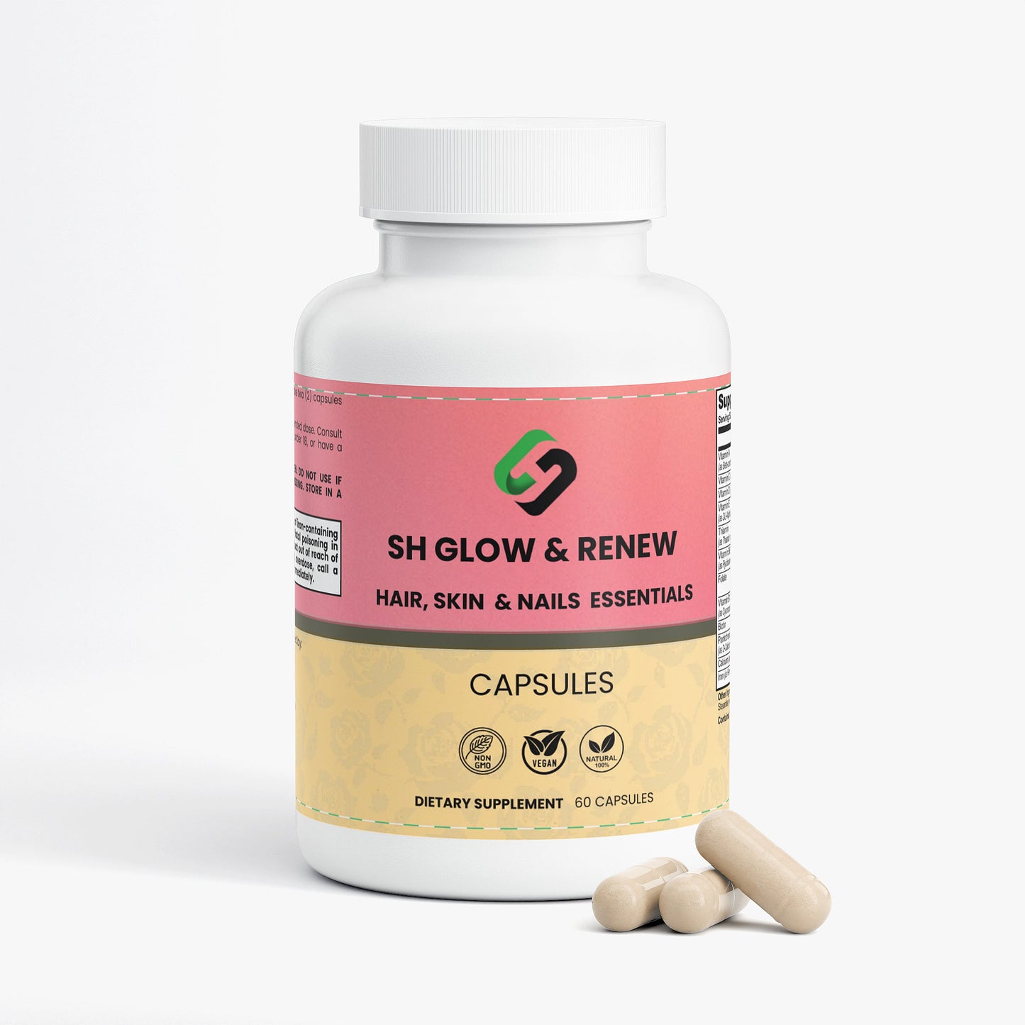 SH Glow & Renew | Biotin Hair, Skin & Nails Supplement – 60 Capsules