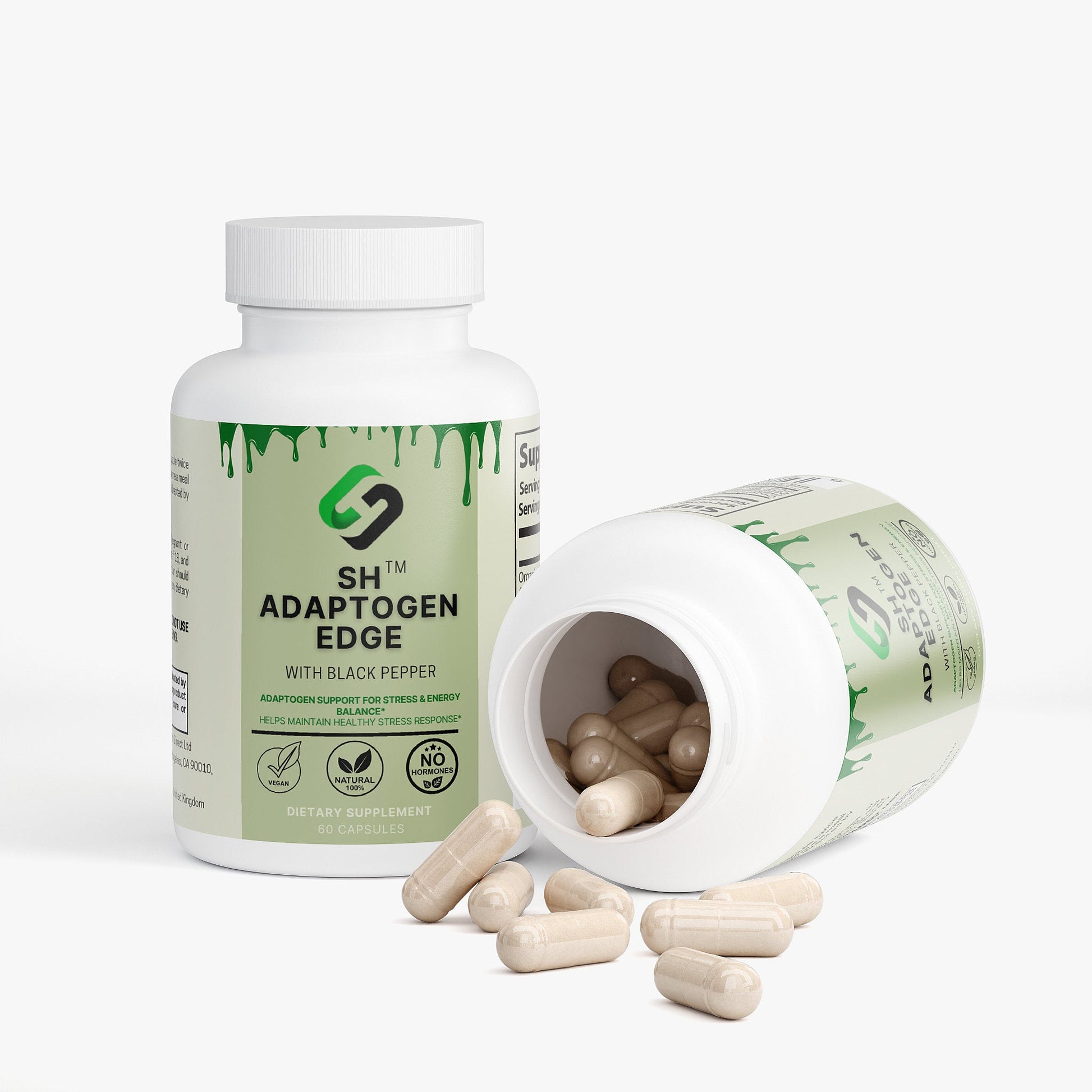 SH Adaptation Edge supplement facts panel with ashwagandha rhodiola cordyceps ingredient list