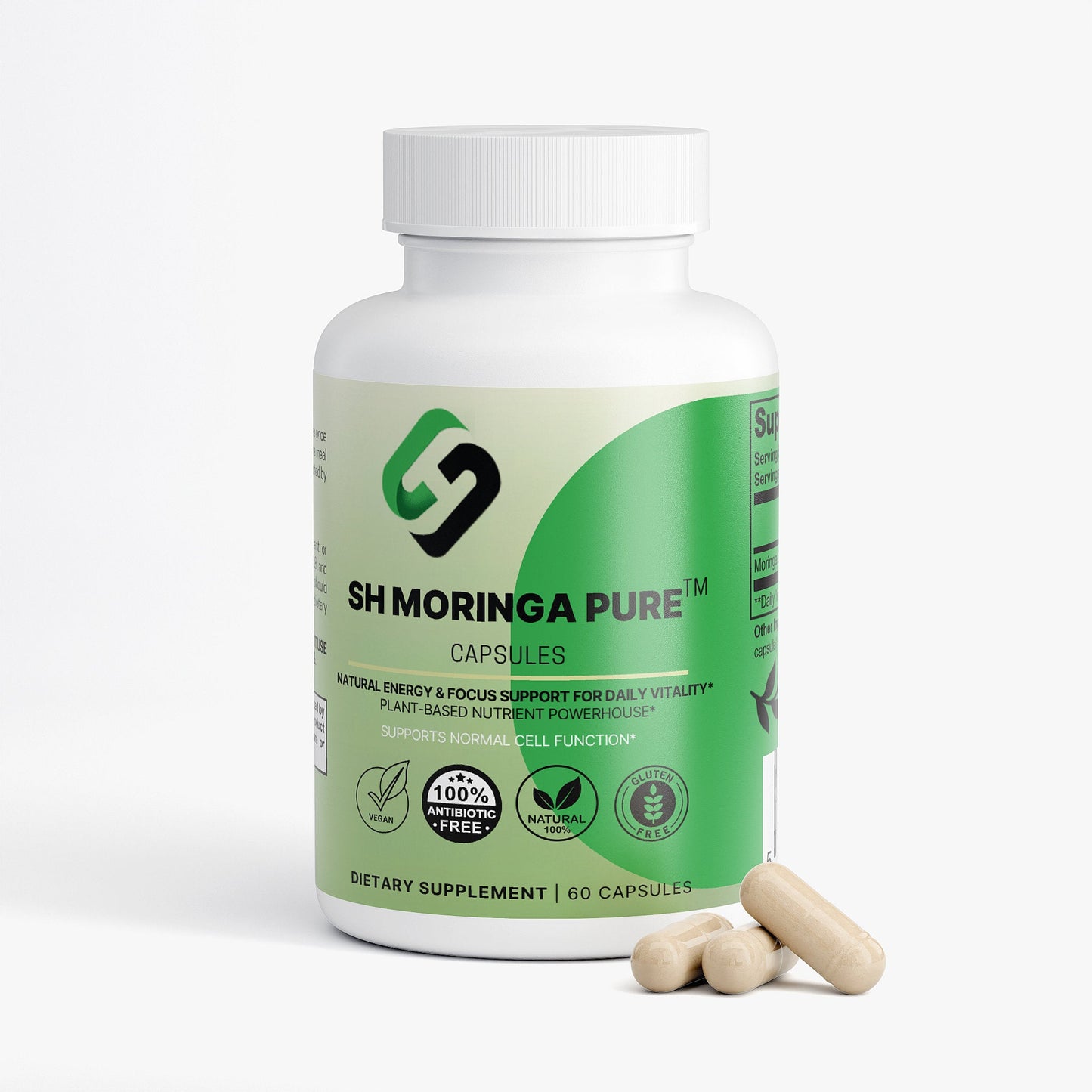 SH Moringa Pure | Plant - Based Energy & Immune Support Superfood Capsules - Stelimasa Health