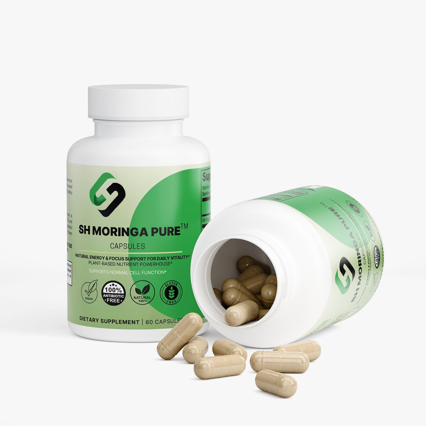 SH Moringa Pure | Plant - Based Energy & Immune Support Superfood Capsules - Stelimasa Health