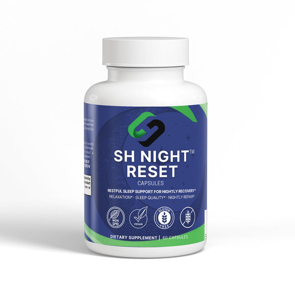 SH Night Reset natural sleep supplement with magnesium and melatonin - Stelimasa Health